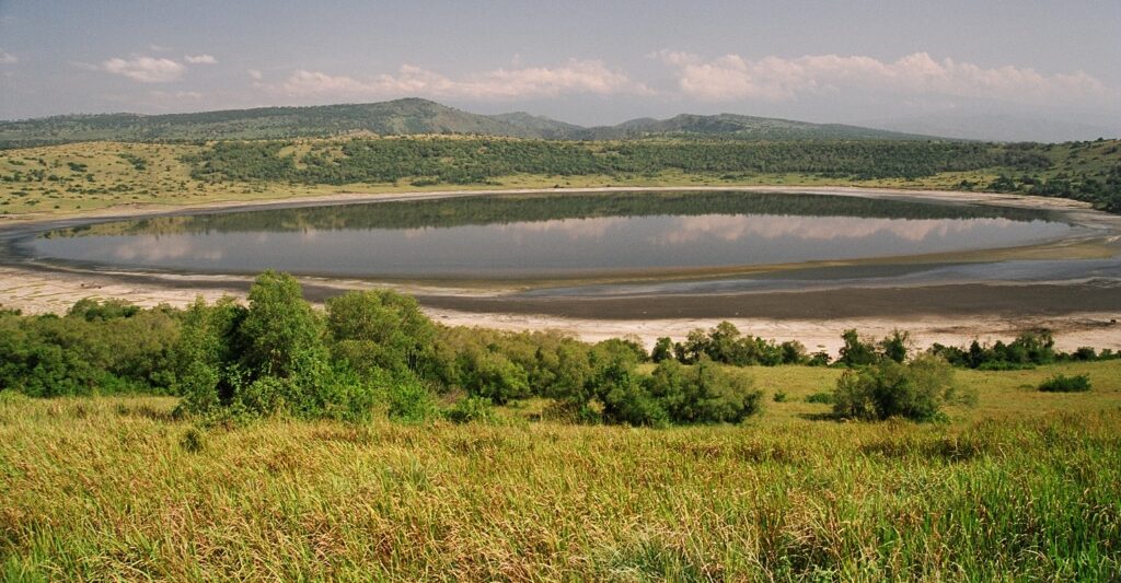 Crater lake at Queen elizabeth national Park