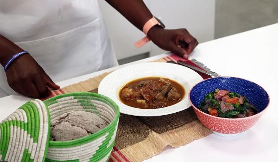 Served millet meal